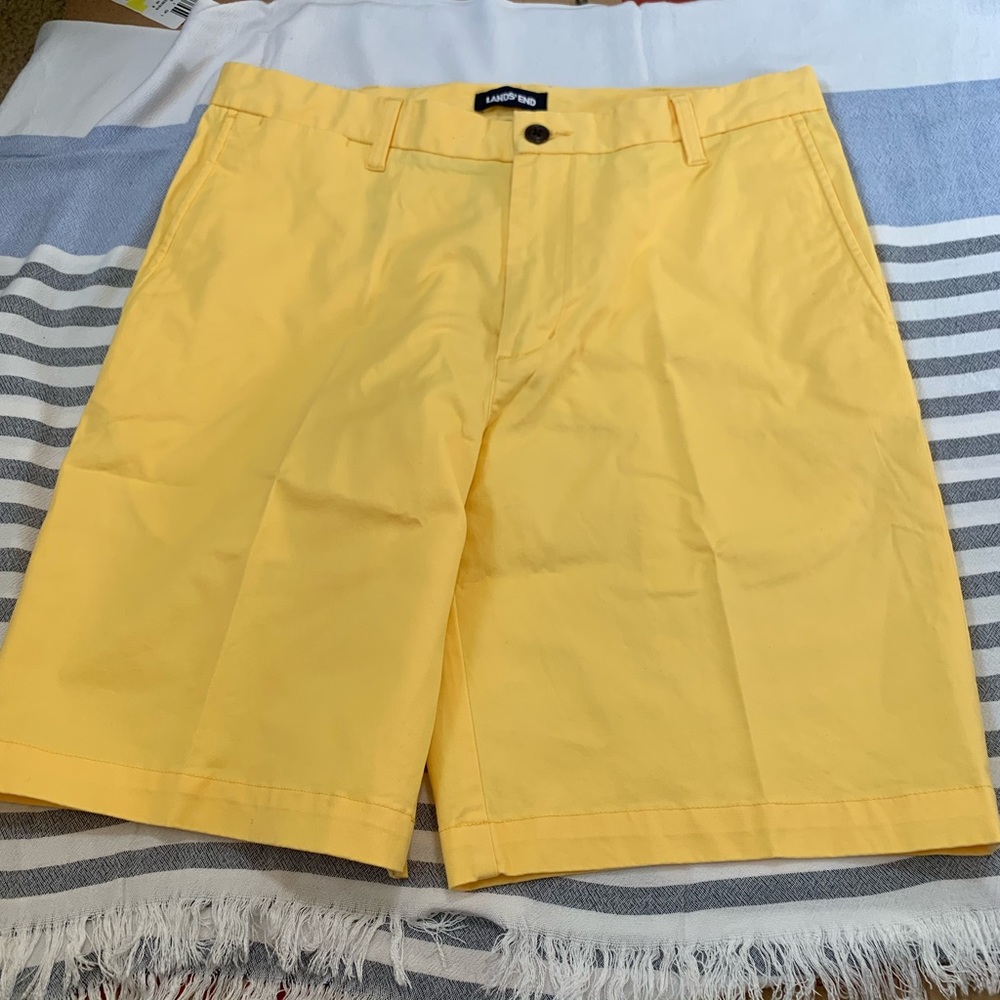 Yellow 9in chino shorts